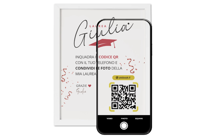 Picbook - Foto e video invitati laurea codice qr