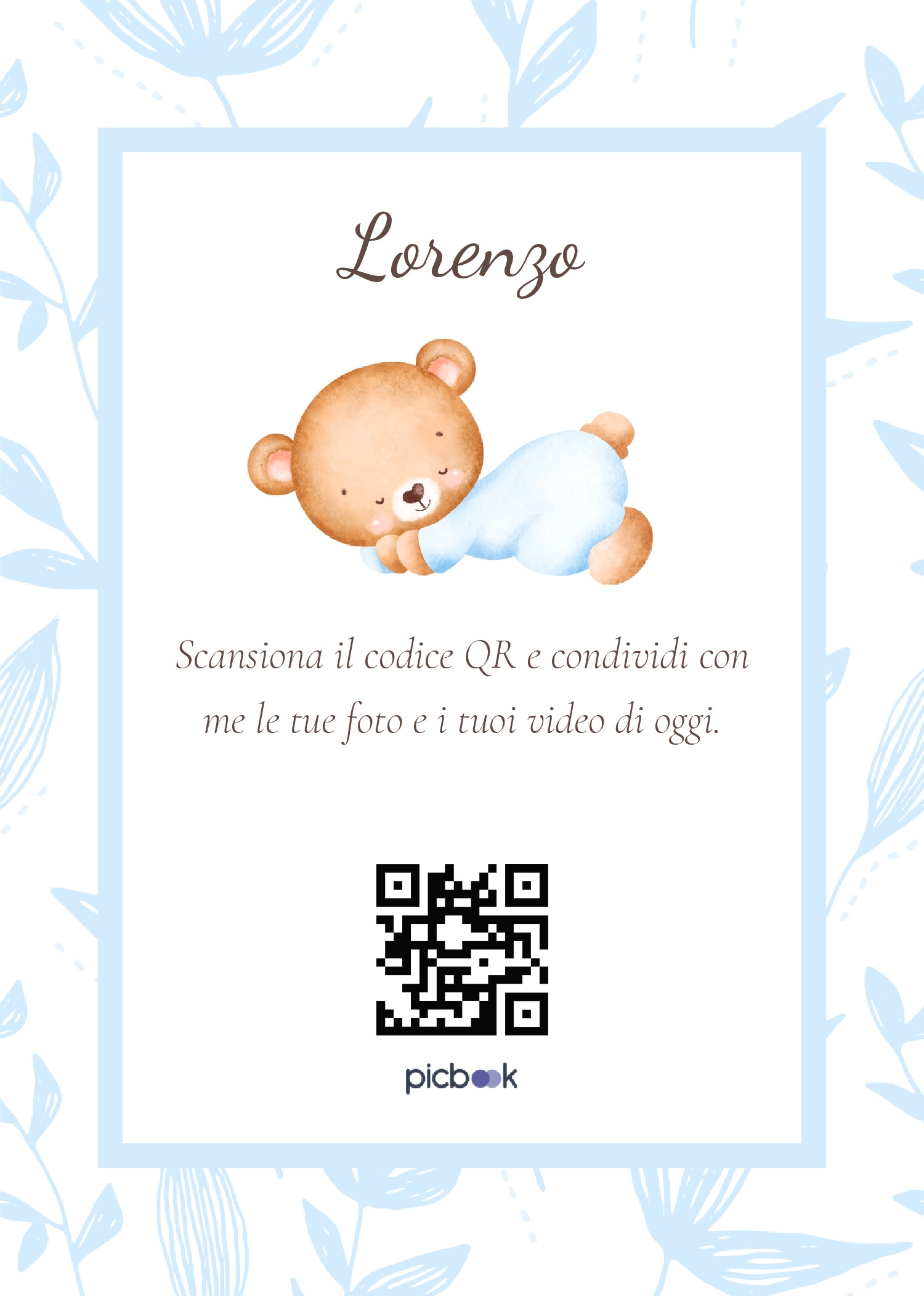 QR Code Cornice da tavolo 5x7