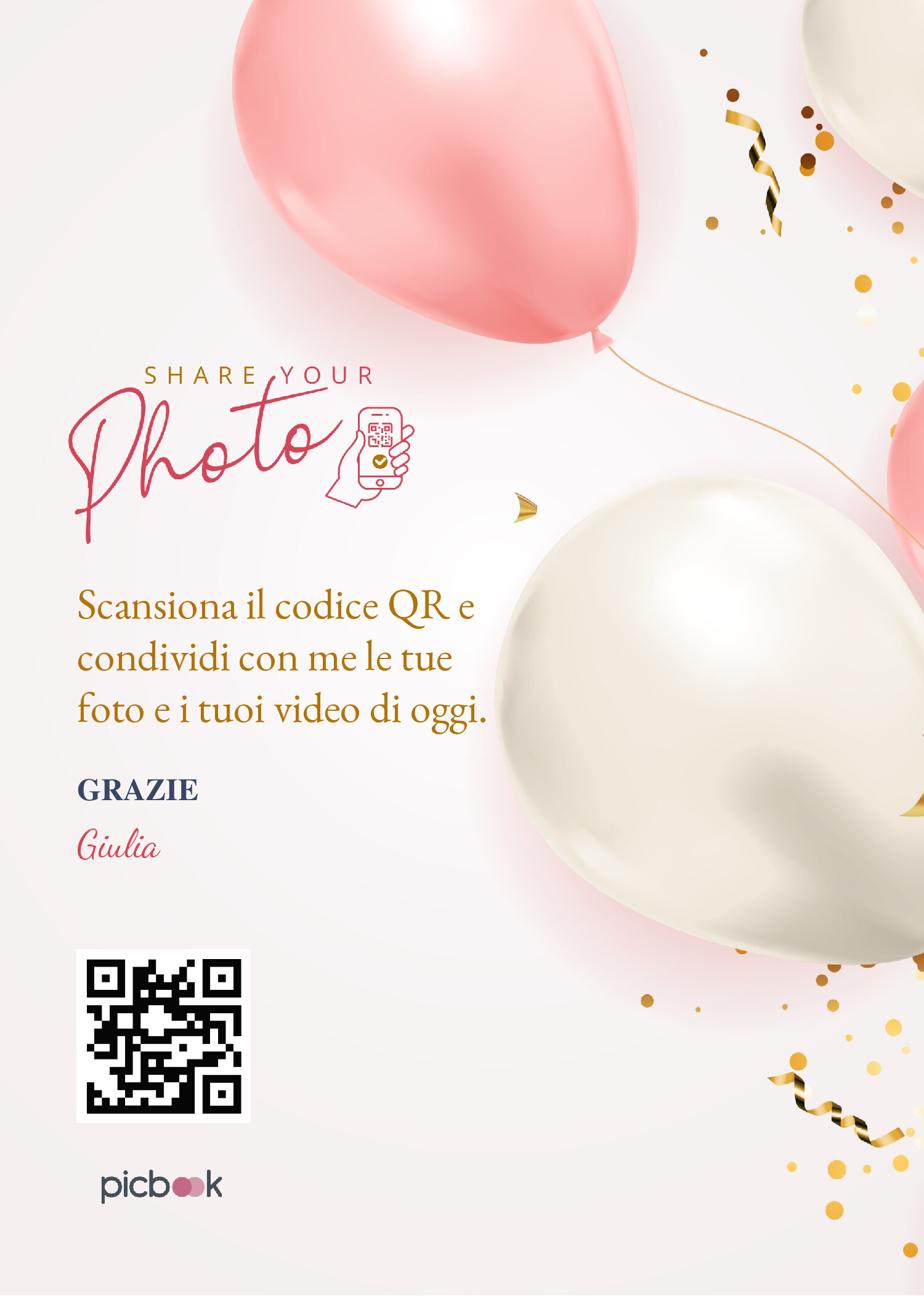 QR Code Cornice da tavolo 5x7