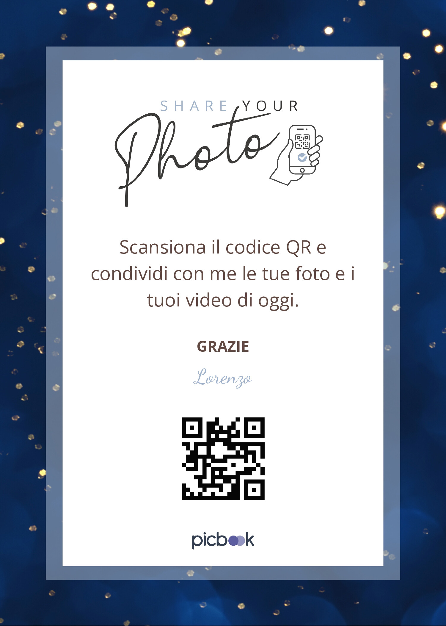 QR Code Cornice da tavolo 5x7