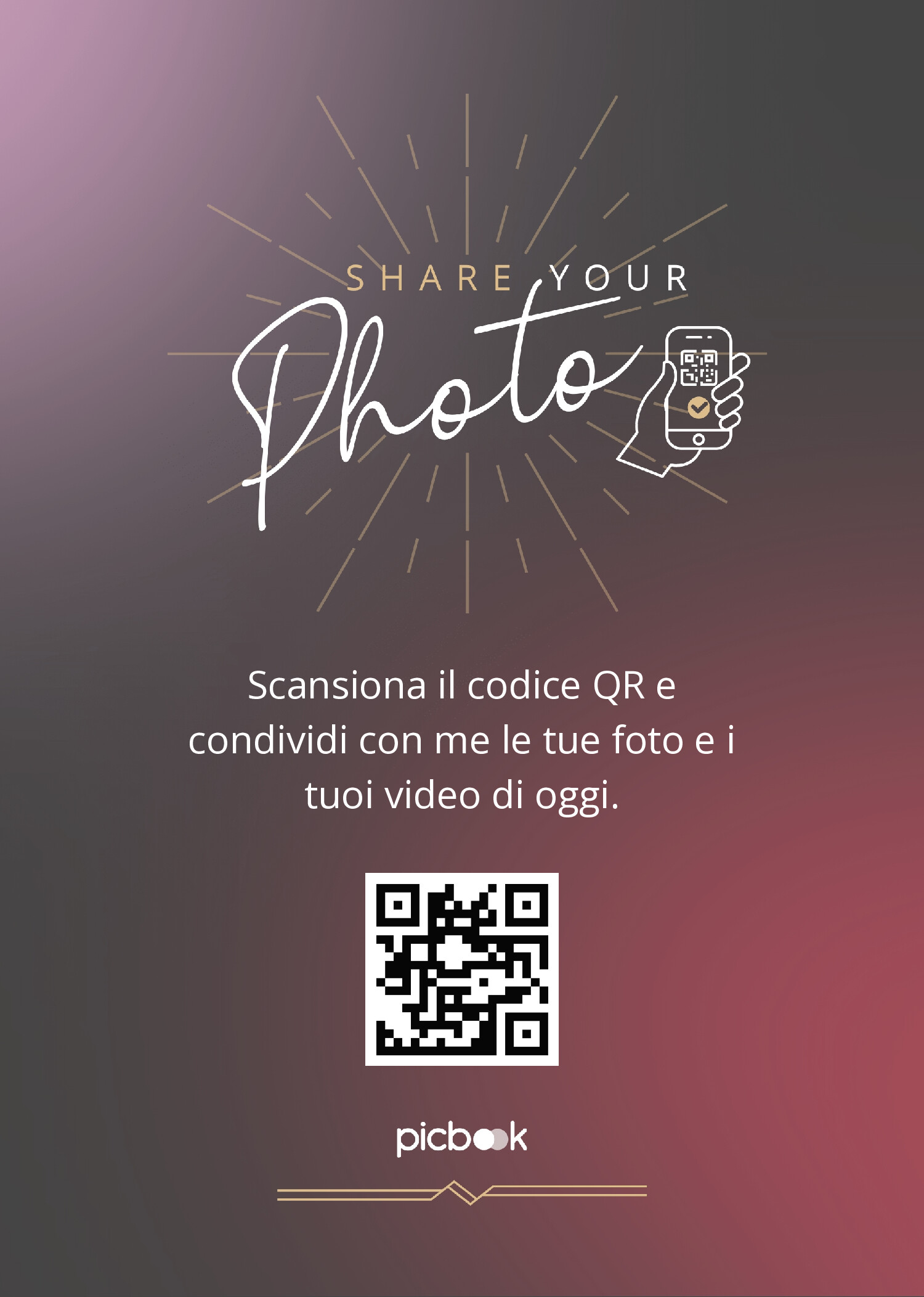 QR Code Cornice da tavolo 5x7