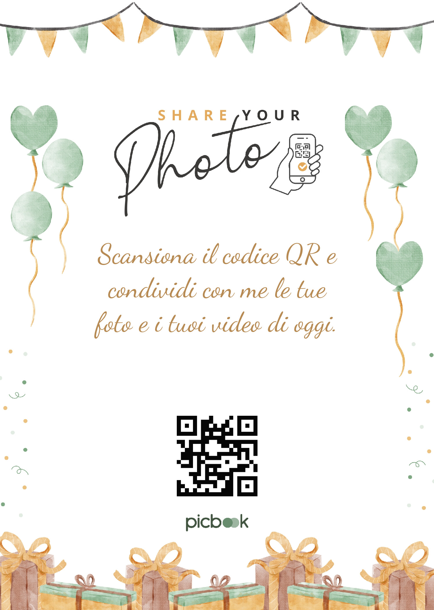 QR Code Cornice da tavolo 5x7