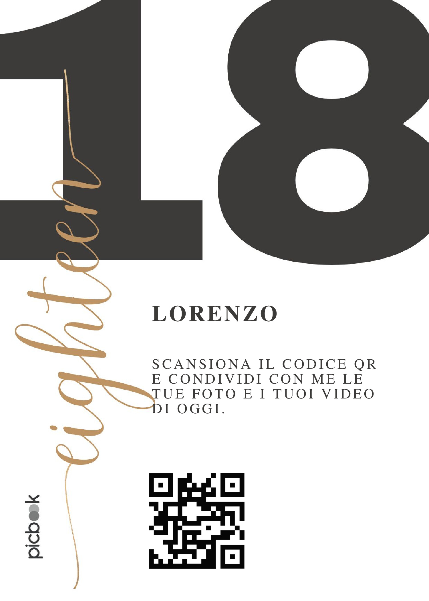 QR Code Cornice da tavolo 5x7