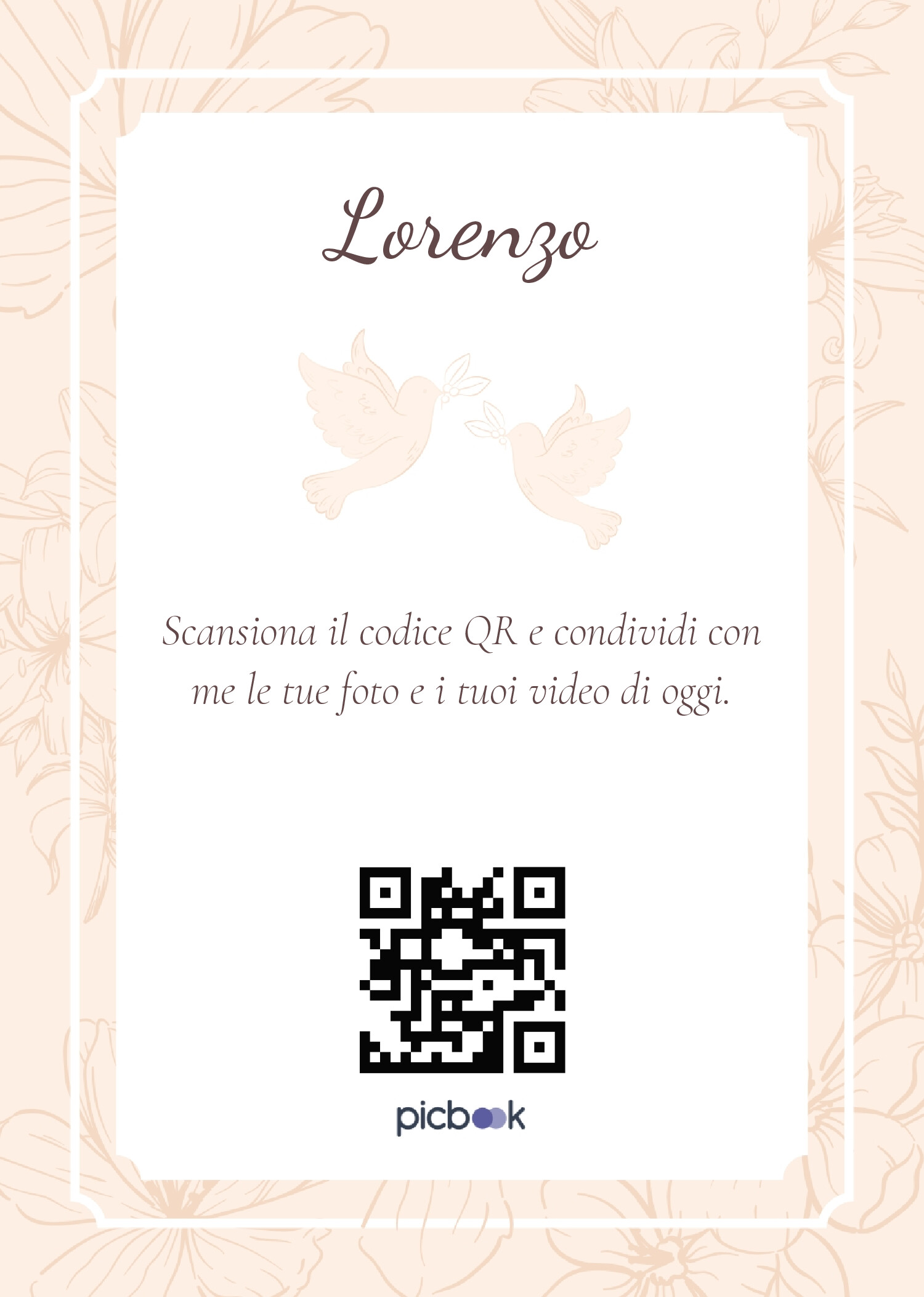 QR Code Cornice da tavolo 5x7