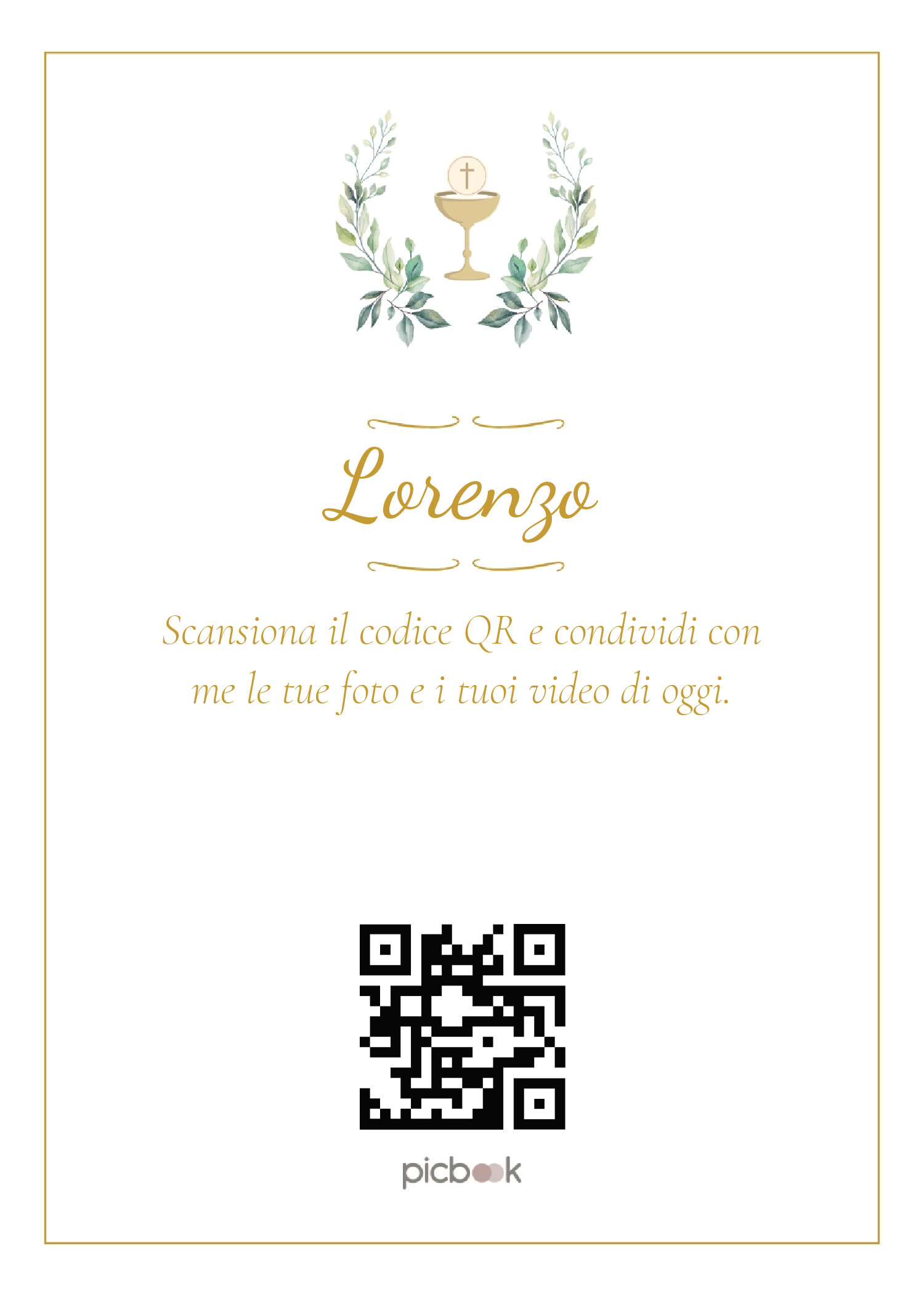 QR Code Cornice da tavolo 5x7