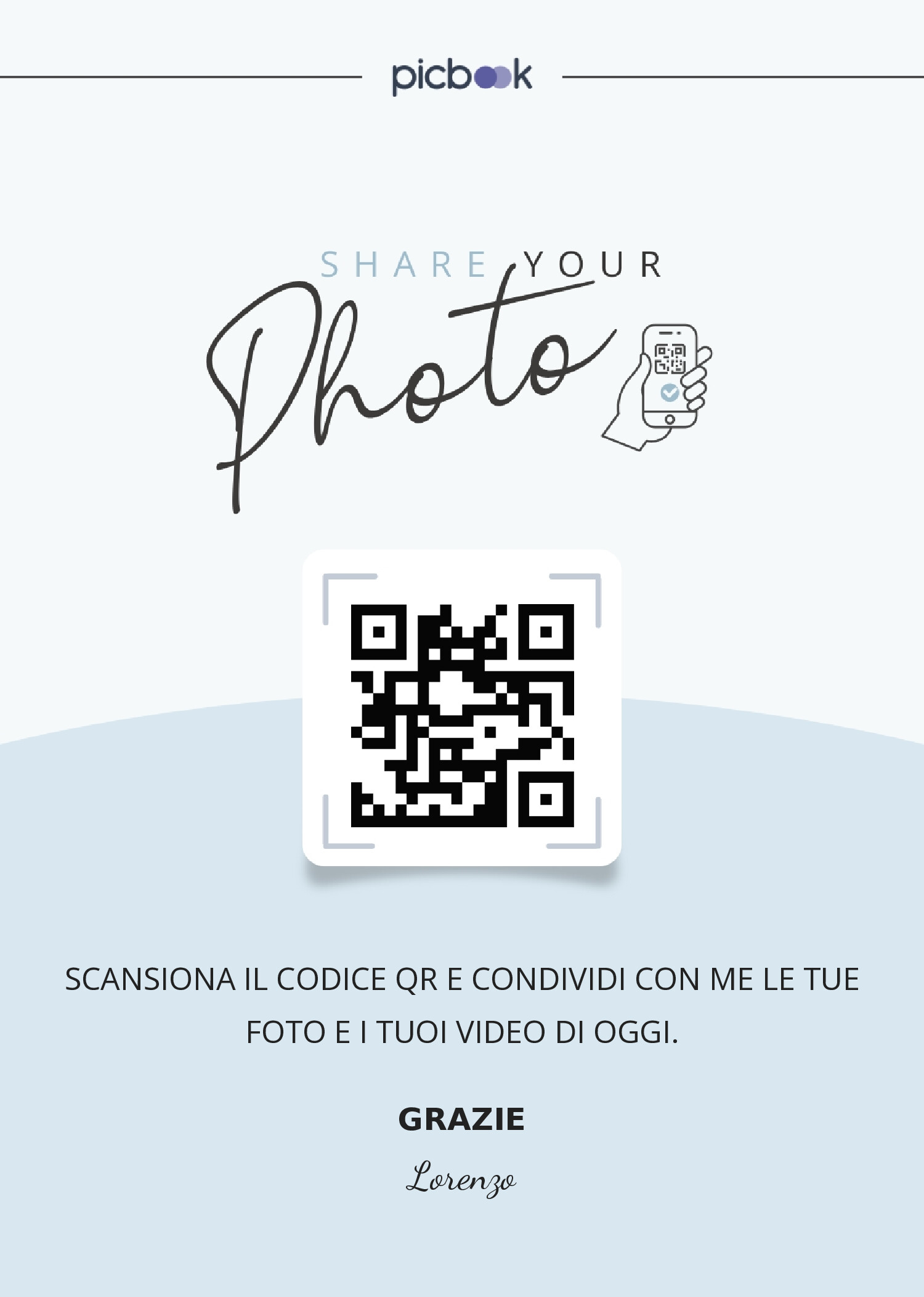 QR Code Cornice da tavolo 5x7