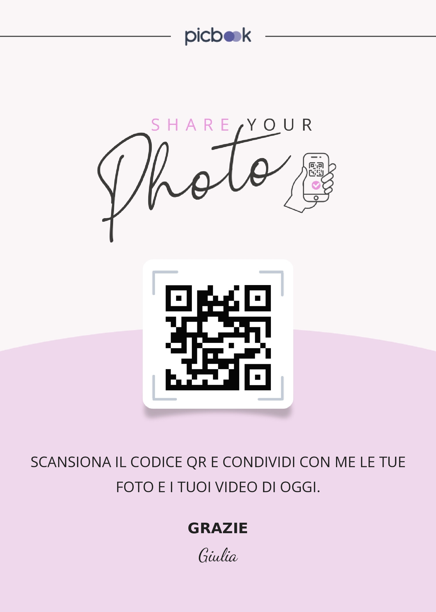 QR Code Cornice da tavolo 5x7