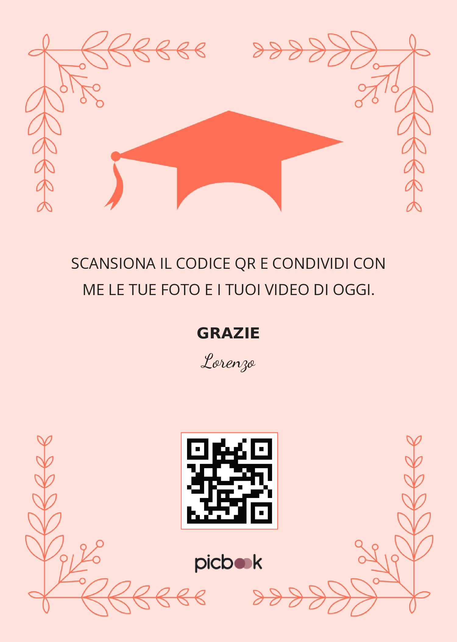 QR Code Cornice da tavolo 5x7