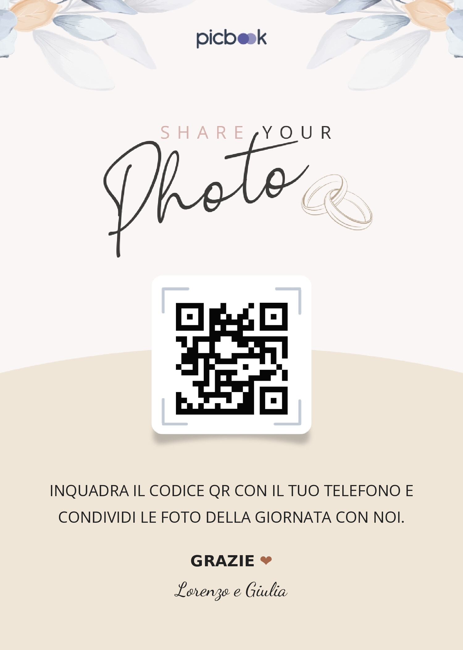 QR Code Cornice da tavolo 5x7