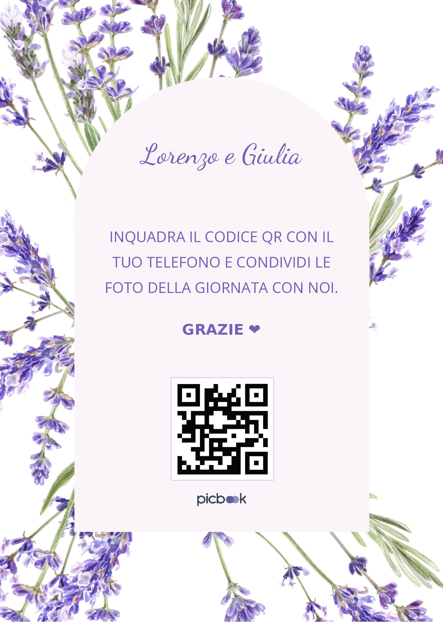 QR Code Cornice da tavolo 5x7
