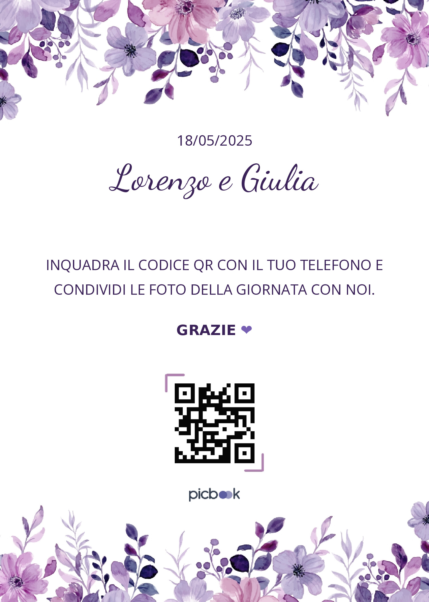 QR Code Cornice da tavolo 5x7