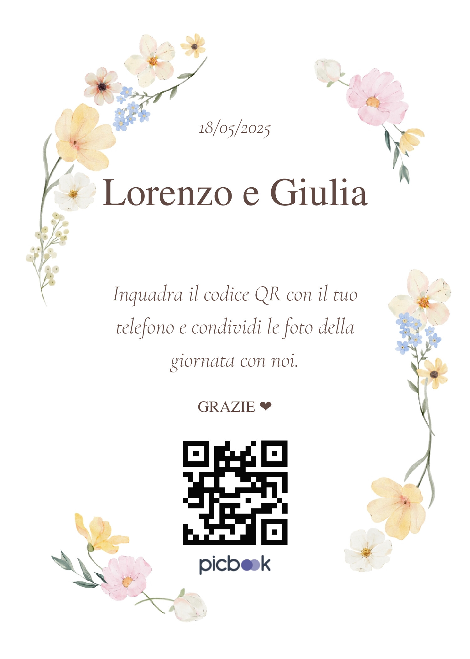 QR Code Cornice da tavolo 5x7